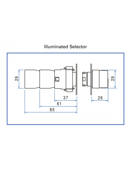 2ASL5LB-4-230 LED Illuminated Metal Selector Switch Operators
