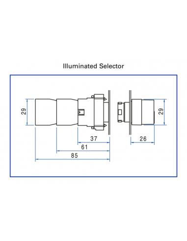 2ASL1LB-5-12 LED Illuminated Metal Selector Switch Operators