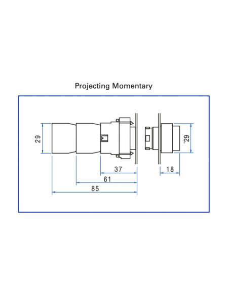 2ALP1LB-012 LED Illuminated Metal Projecting Operators