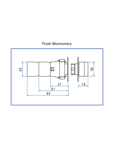 2ALF8LB-110D LED Illuminated Metal Flush Operators