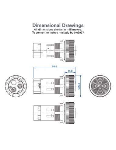3PLBR7L-012 Unibody LED Indicator Plastic Pilot Lights