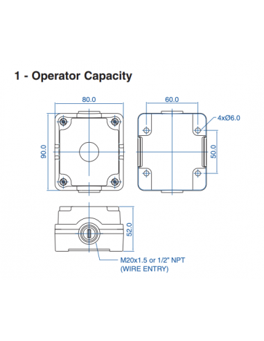 2015A13 Aluminum Enclosures for 22mm Operators