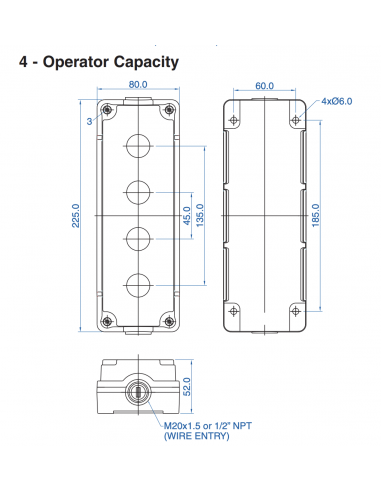 2008G13 Aluminum Enclosures for 22mm Operators