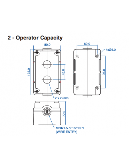 7016C10 Aluminum Enclosures for 22mm Operators