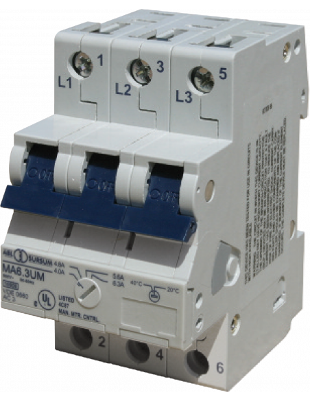 MA6.3UM MA-Series Three Phase Adjustable Trip MCB/ MMC