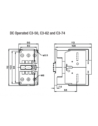 A16PC3-74A00-DC24V PC Series Contactors - 74A Frame (1 Phase, 3 Phase)