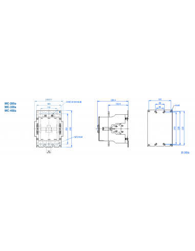 MC-400A-300V MC Series Contactors - 3 Pole 400AF Frame AC/DC