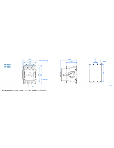 MC-225A-48V MC Series Contactors - 3 Pole 225AF Frame AC/DC