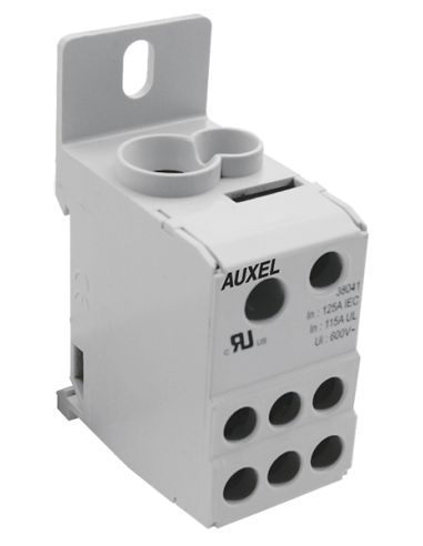 38041 - 1 - Pole 125A Plain Brass Power Distribution Block