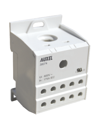 38076 - 1 - Pole 125A Plain Brass Power Distribution Block