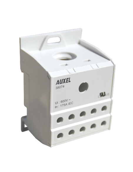 38076 - 1 - Pole 125A Plain Brass Power Distribution Block