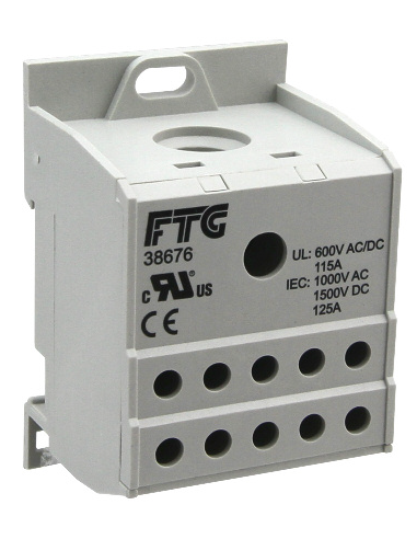 38676 - 1 - Pole 125A Plated aluminum Distribution Block