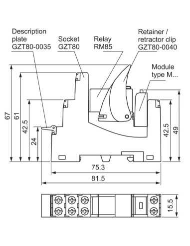 PI85-12DC-M41G - GTZ80 Socket, PI85 Interface Relay|Home